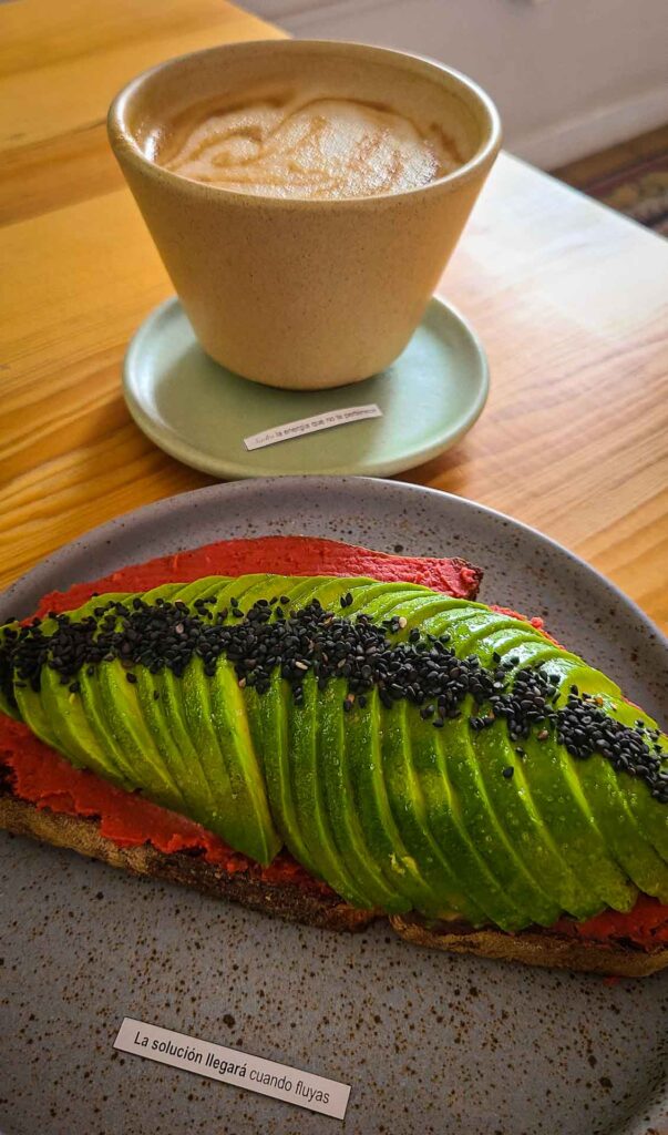 Avocado toast and an latte