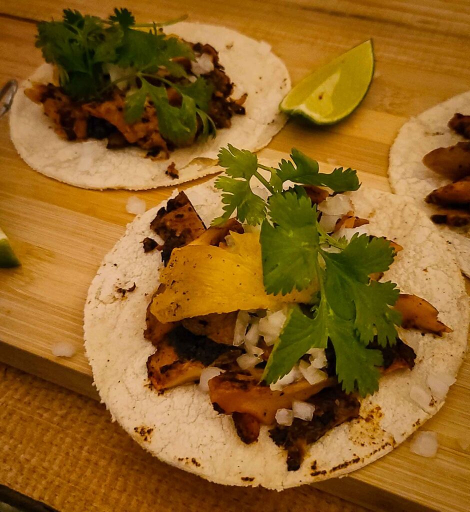 Vegan tacos from Herbivora in Oaxaca Mexico